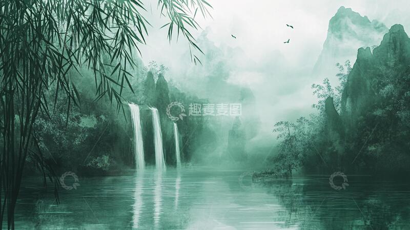 高清大图下载【趣麦麦图】山水画合成图31