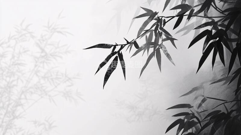 高清大图下载【趣麦麦图】水墨竹影意境3