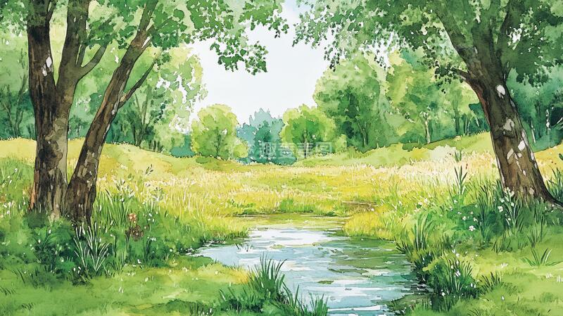 高清大图下载【趣麦麦图】春天森林插画14