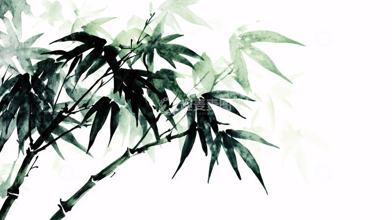高清大图下载【趣麦麦图】意境水墨竹叶5