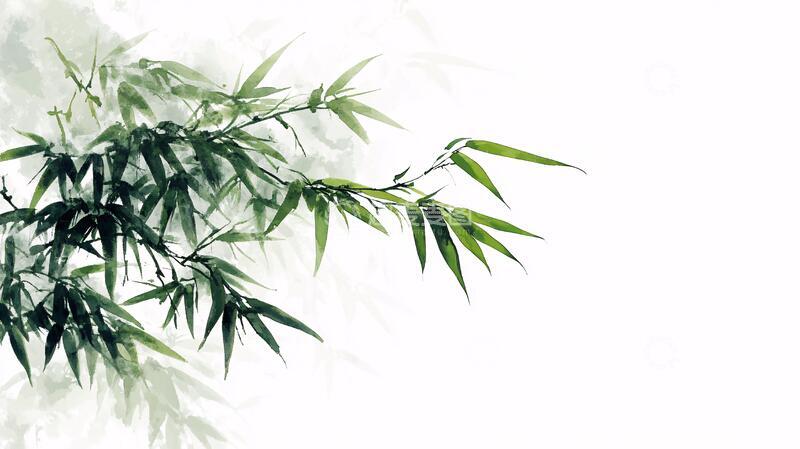 高清大图下载【趣麦麦图】意境水墨竹叶6