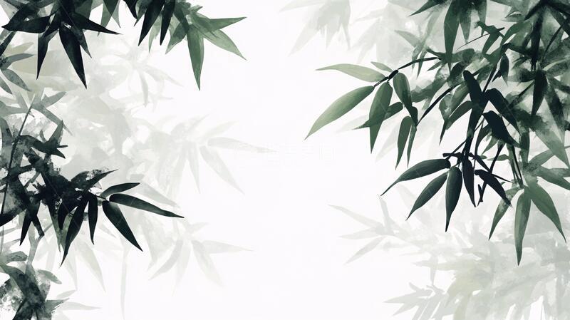 高清大图下载【趣麦麦图】竹叶边框素材1