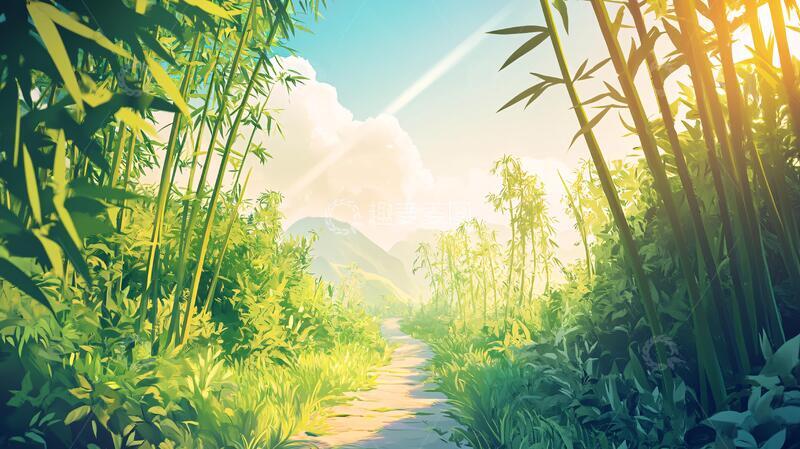 高清大图下载【趣麦麦图】唯美竹林小路33