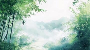 竹林意境图意境水墨桌面