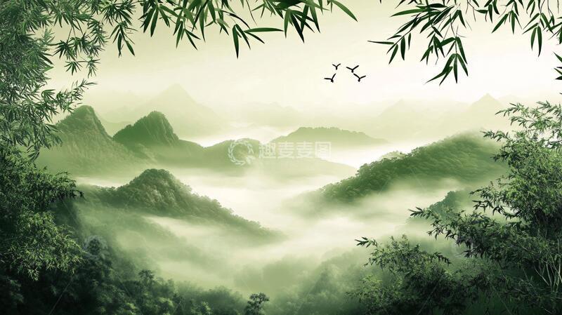 高清大图下载【趣麦麦图】山水画合成图32