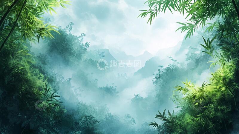 高清大图下载【趣麦麦图】唯美竹林背景51