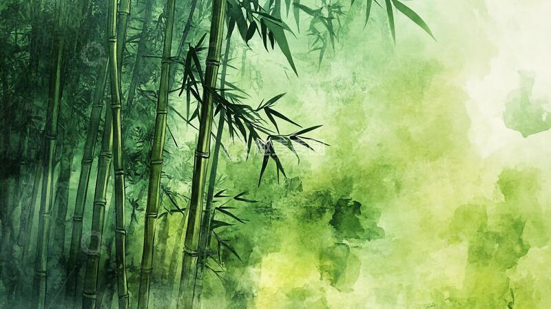 高清大图下载【趣麦麦图】意境竹林装饰画3