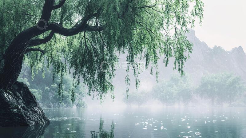 高清大图下载【趣麦麦图】杨柳意境图绿柳垂柳意境