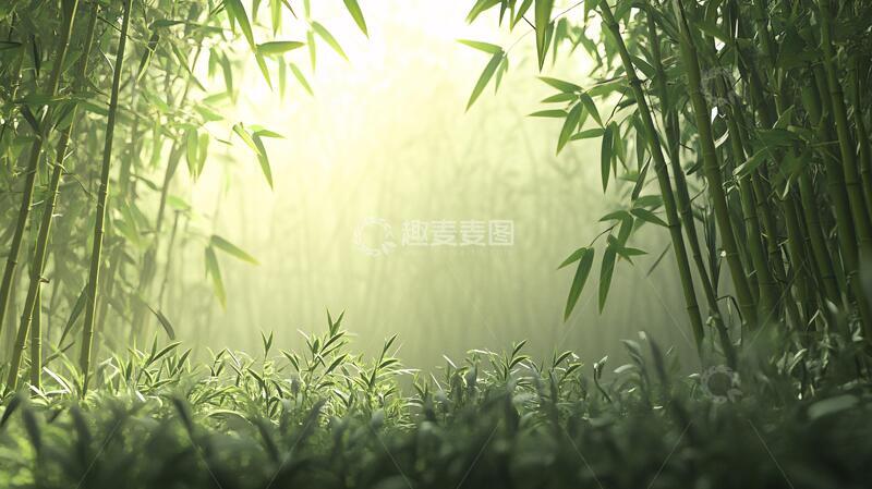 高清大图下载【趣麦麦图】动感竹林背景2