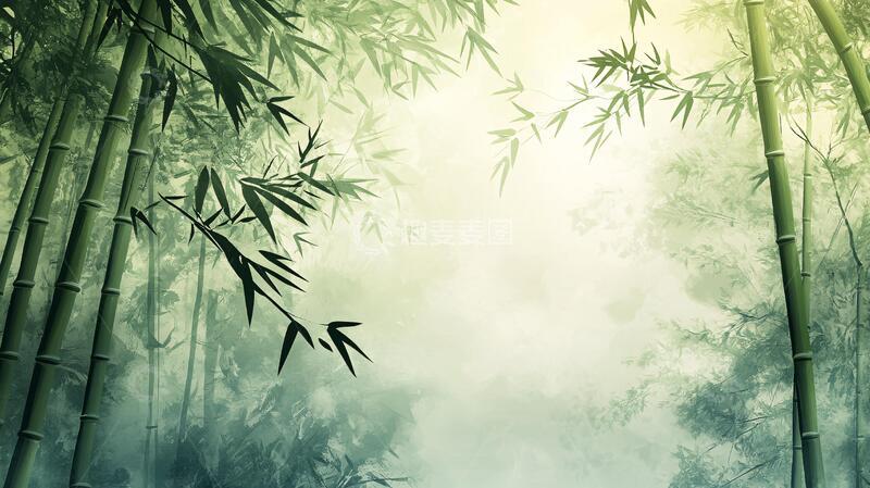 高清大图下载【趣麦麦图】唯美竹林背景59