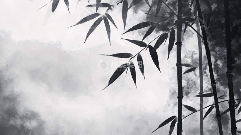 高清大图下载【趣麦麦图】水墨山水竹林20