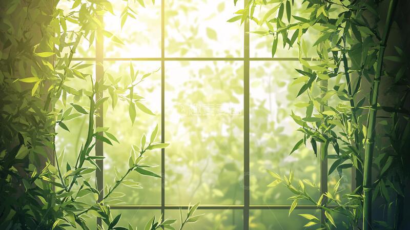 窗外竹景茂密竹林4