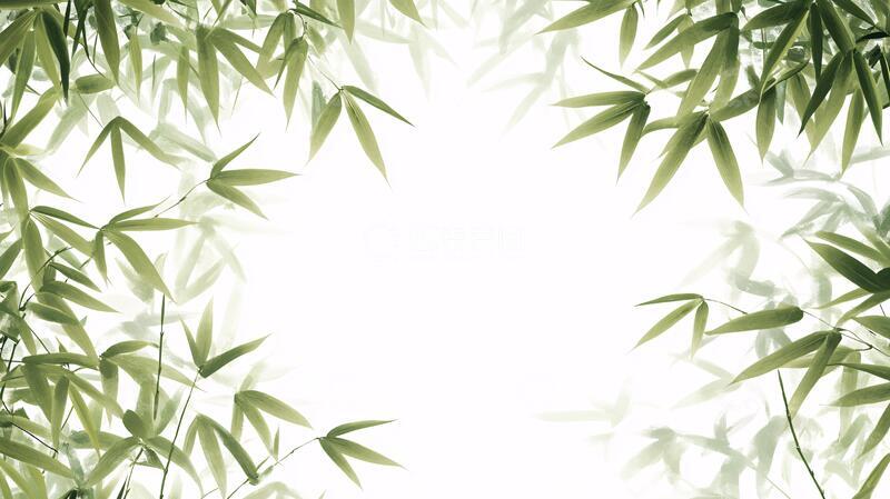 高清大图下载【趣麦麦图】竹叶边框背景素材1