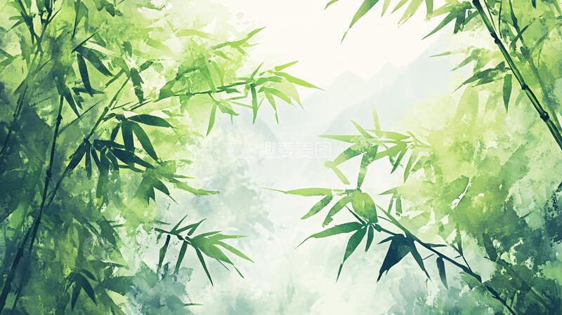 高清大图下载【趣麦麦图】古典水墨竹林25