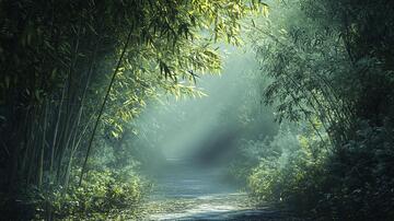 竹林意境图背景意境小路