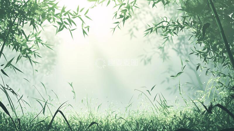 高清大图下载【趣麦麦图】幽静竹林背景6