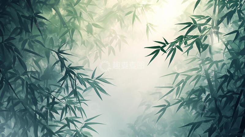 高清大图下载【趣麦麦图】唯美竹叶背景129