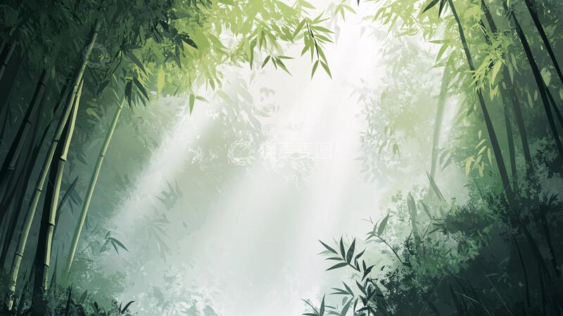 高清大图下载【趣麦麦图】唯美竹林背景79