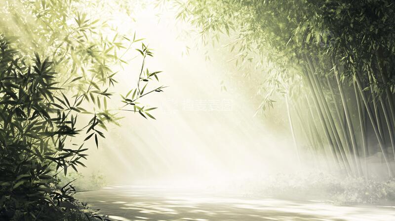 高清大图下载【趣麦麦图】竹林意境图素材意境桌面