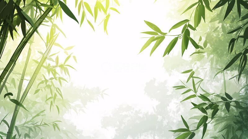 高清大图下载【趣麦麦图】竹林背景插画40