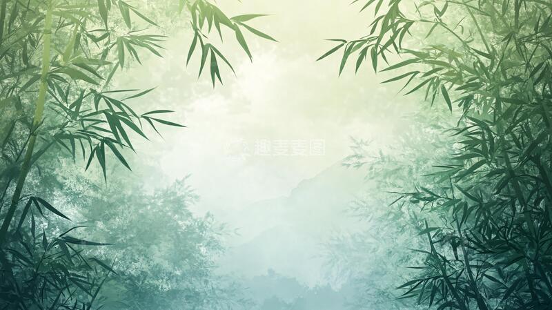 高清大图下载【趣麦麦图】唯美竹林背景73