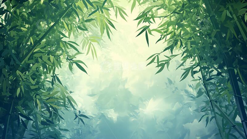 高清大图下载【趣麦麦图】竹林背景插画35