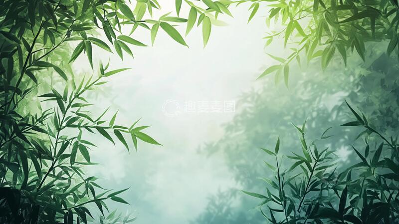 高清大图下载【趣麦麦图】唯美竹叶背景96