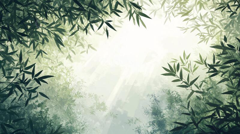 高清大图下载【趣麦麦图】竹林背景插画38