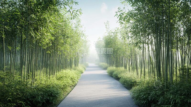 高清大图下载【趣麦麦图】竹林道路素材1