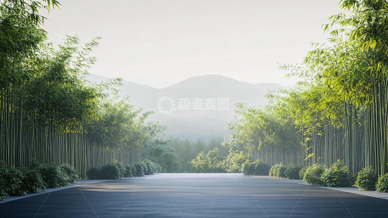 高清大图下载【趣麦麦图】竹林道路素材