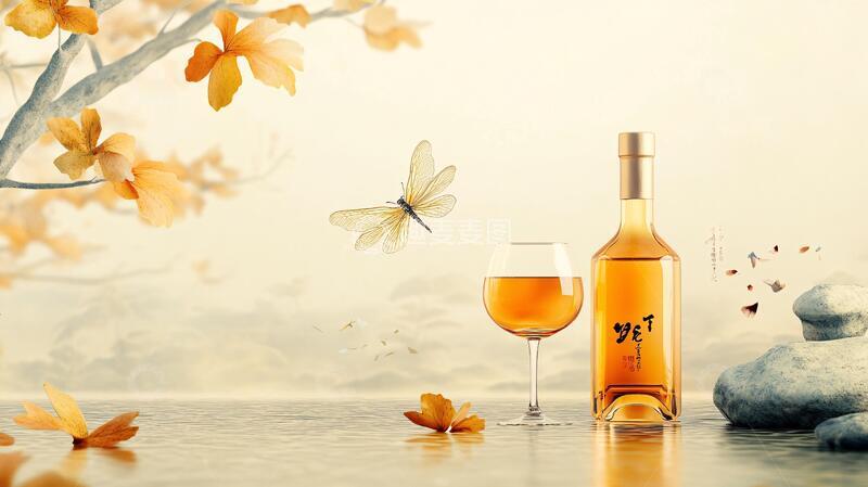 高清大图下载【趣麦麦图】养身酒设计插画果酒白酒