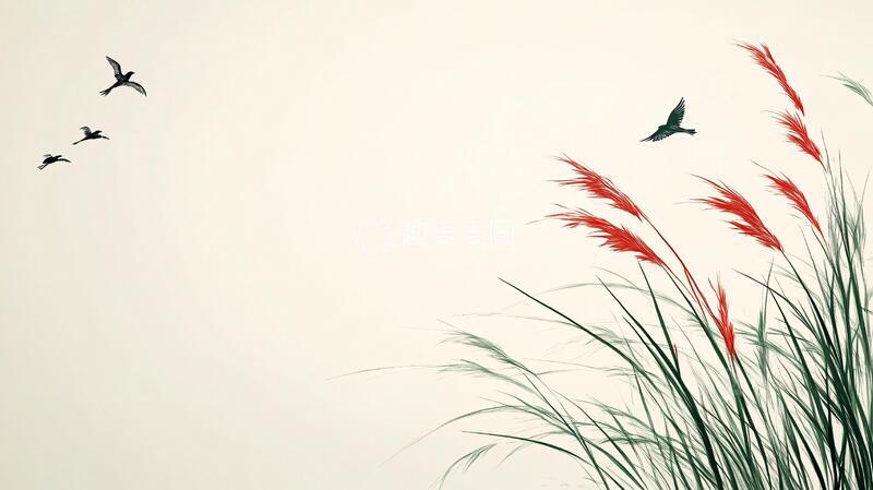 高清大图下载【趣麦麦图】二十四节气芦苇