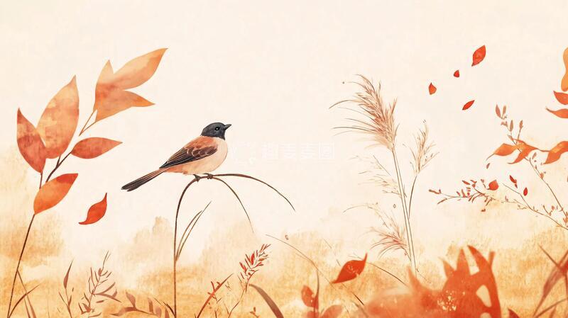 高清大图下载【趣麦麦图】工笔花鸟画秋天1