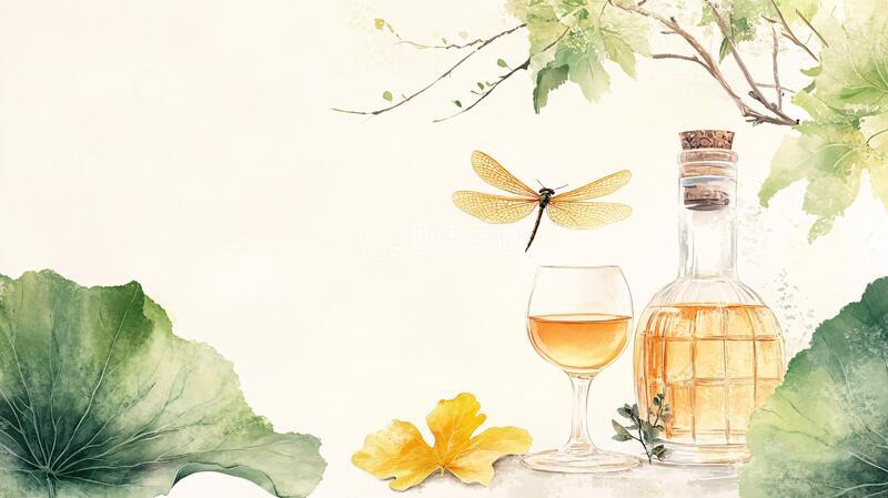 高清大图下载【趣麦麦图】青梅酒插画插画果酒精油