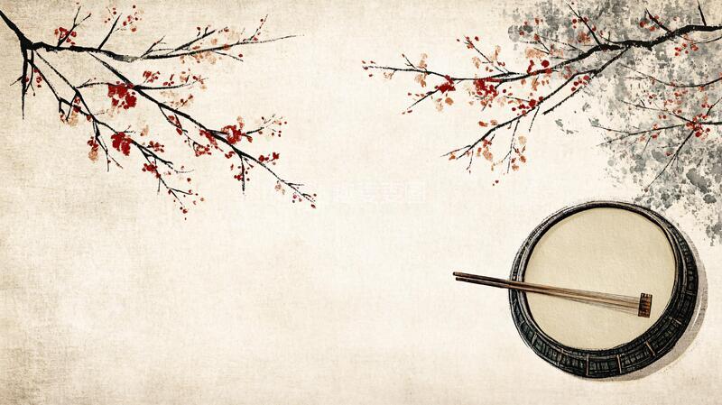 高清大图下载【趣麦麦图】古风古典复古梅花背景