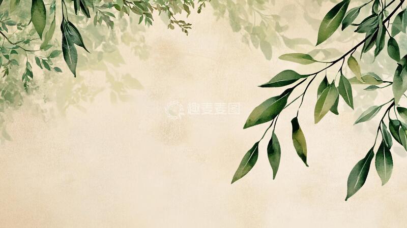 高清大图下载【趣麦麦图】唯美枝叶背景8