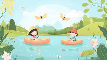 五一儿童春游插画1