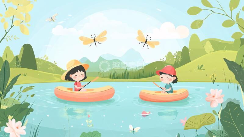 五一儿童春游插画1