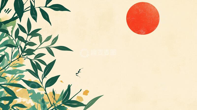 高清大图下载【趣麦麦图】日式背景图节气插画日式