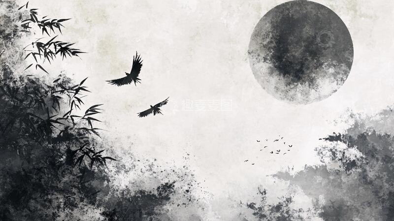 高清大图下载【趣麦麦图】古风花鸟背景