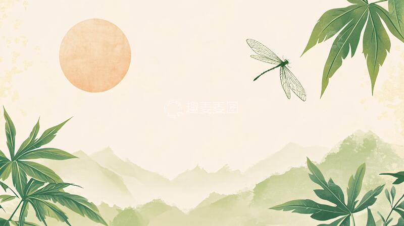 高清大图下载【趣麦麦图】夏至背景海报背景