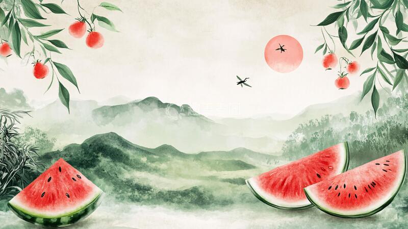 高清大图下载【趣麦麦图】夏日西瓜插画8