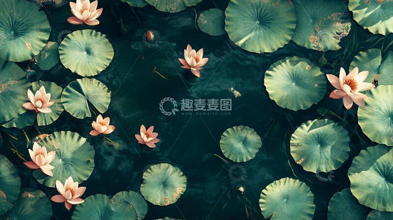 高清大图下载【趣麦麦图】水浮莲背景背景荷花水面