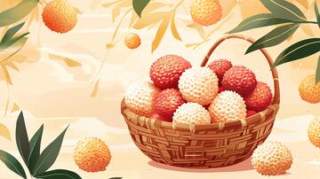 荔枝插画图荔枝插画画图