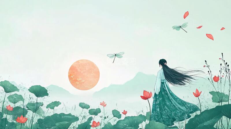 高清大图下载【趣麦麦图】古风人像水墨山水31