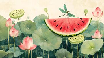 夏日西瓜插画7