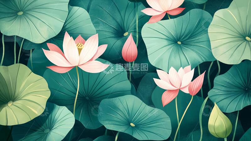 高清大图下载【趣麦麦图】工装荷花壁纸