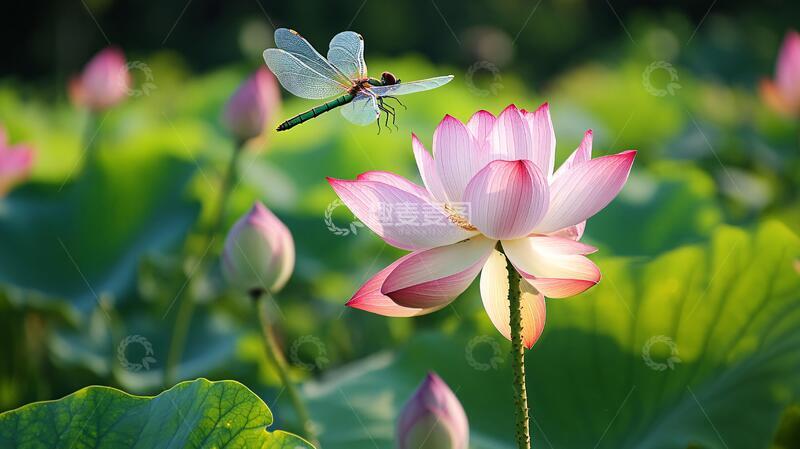 高清大图下载【趣麦麦图】高清荷花蜻蜓