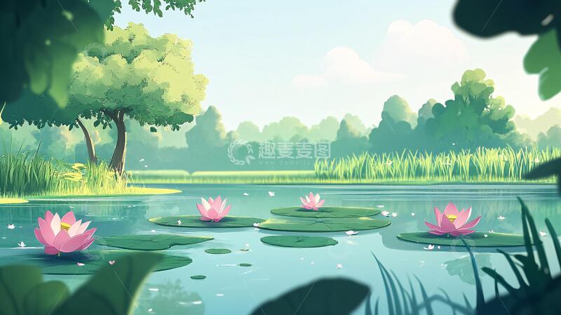 高清大图下载【趣麦麦图】风景场景插画2