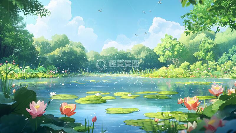 高清大图下载【趣麦麦图】荷花大场景荷塘唯美荷花